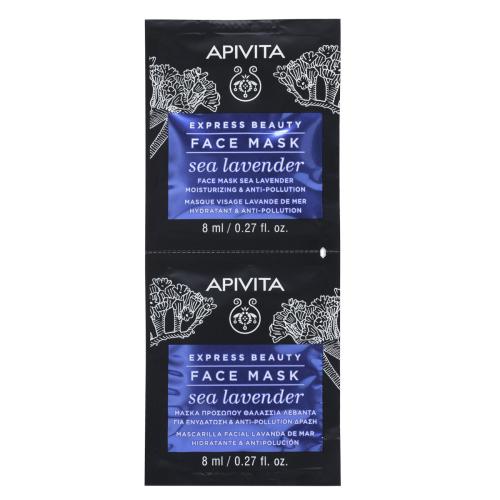 Apivita Express Beauty Sea Lavender Μάσκα Ενυδάτωσης & Αντιοξειδωτικής Προστασίας Με Θαλάσσια Λεβάντα 2x8ml